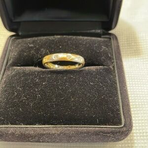 Italian 18K tri color gold diamond ring